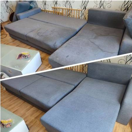 химчистка мягкой мебели до после