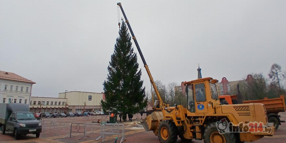 Новогодняя красавица уже установлена на площади Свободы